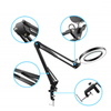 Clip Led Beauty Magnifying Desk Lamp with Glass Facial Table Light Magnifier Metal Swing Arm Reading Lamps Portable Desktop Loupes Work Clamp Magnify Lighting for Skin Examination