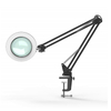 Clip Led Magnifying Desk Lamp with Glass Table Light Magnifier Metal Eye-care Adjustable Swing Arm Reading Lamps Portable Desktop Loupes Work Clamp Magnify Lighting