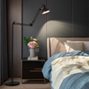 Modern Bedroom Home Office Decor Long Swing Arm Clip Table Lamp Black Led Desk Light Reading Working Floor Lamp