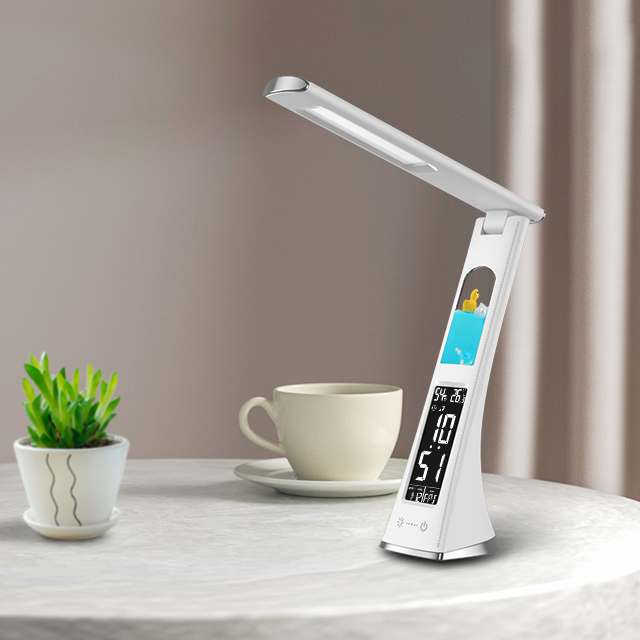 Usb Light Cheap Lcd Screen Lamp Retractable Folding Rotary Rocker Reading Calendar Desk Lamp