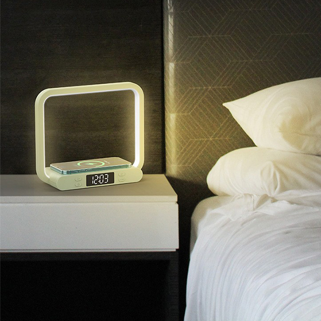 Multifunctional Modern Creative 10w Wireless Fast Charging Led Time Display Portable Usb Output Desk Lamp