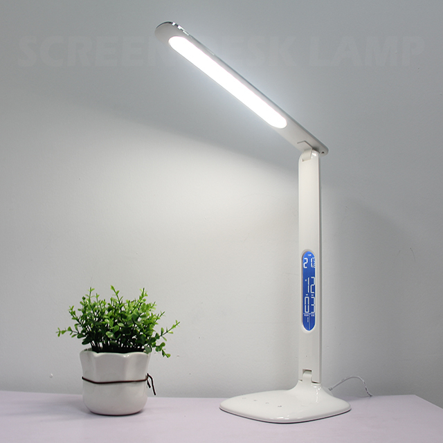 Multifunctional Calendar Foldable Led Office Usb Lcd Screen Charging Dimming Temperature Read Desk Lamp