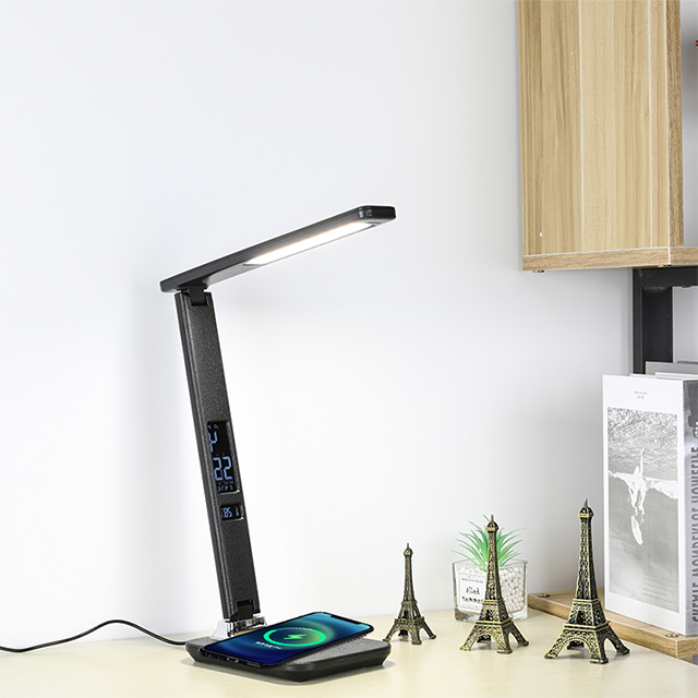 Multifunctional Smart Bedside Lampara Led Light Wireless Charging With Usb Output Port Calendar Desk Lamp 