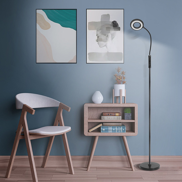 Black Metal Foldable Standing Floor Lamps Led Flexible Magnifying Spotlight Nordic Modern Light Bright Dimming Color Changing with Remote for Living Room Bedroom Office Corner Minimalist Amazon