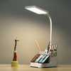 Modern Light Luxury Combination Small Bedside Cabinets Led square Desk Lamp With Pen Holder
