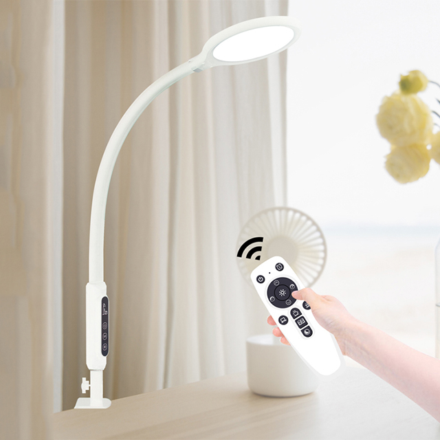 Touch Contol Usb Dimmable Multi Function Color Changing Bedroom Metal Clip Led Desk Lamp With Adapter