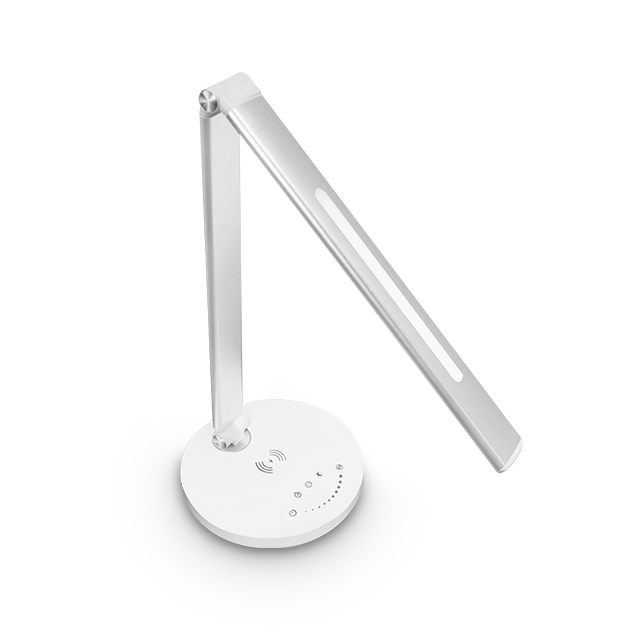 Multifunctional Foldable Led Table Lamp Eye Caring Light Usb White Metal Wireless Charging Desk Lamp