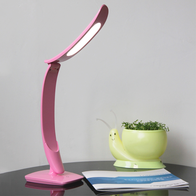 Modern Office Work Light Led Battery Lamp Rechargeable Foldable Bedside Pink Reading Table Desk Lamp