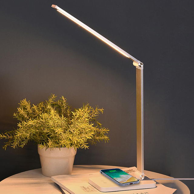 Light Luxury Bedroom Balcony Table Led For Batery The Drafting Acrylic With Lights White Wireless Charging Table Lamp