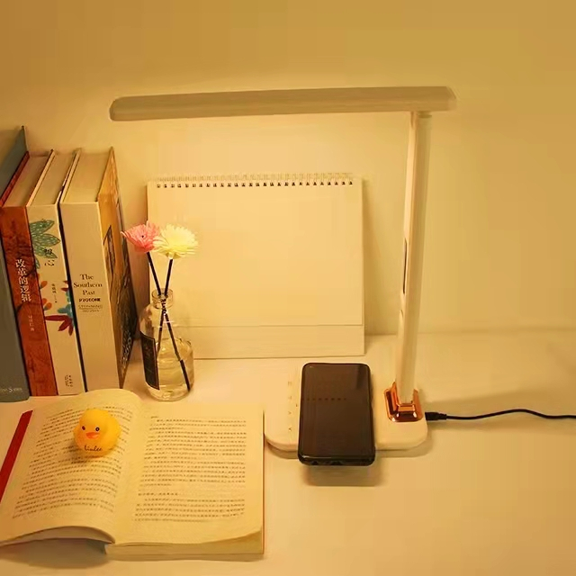 Foldable Bedside Led Light Wireless Charging Dermatoglyphics Temperature Regulation Calendar Desk Lamp