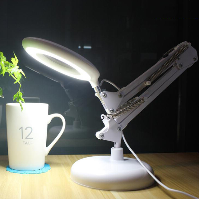 Arm Metal Office Clamp Work Led Design Annular Bedroom Reading Foldable Scalable Multi Angle Lighting Desk Lamp