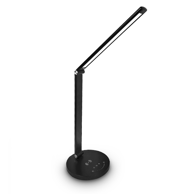 Desk Lampe Edison Lamp Led Simple Unique Mental Black Light Wireless Charging Desk Lamp With Adapter