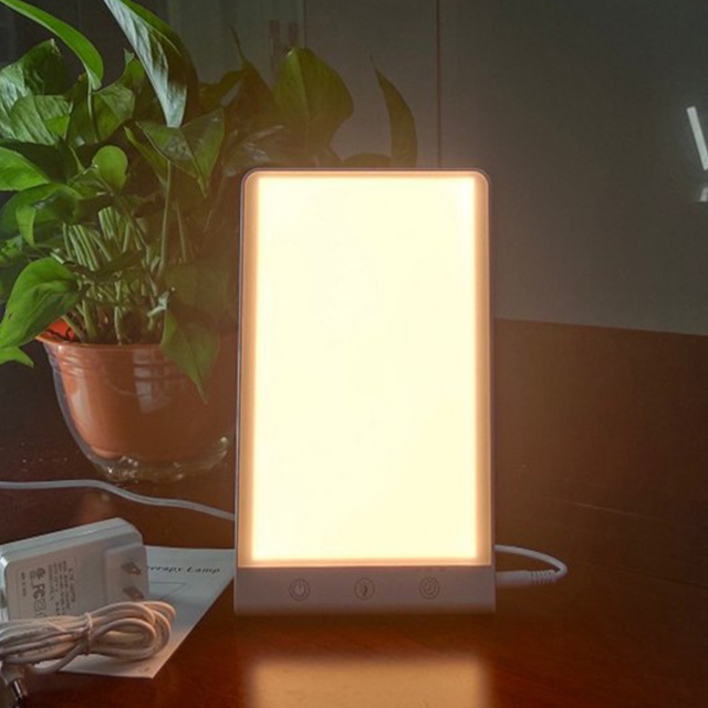 Modern Touch Adjustment Timing Dimming Temperature Bedroom Portable Simple Led Natural Light Desk Phototherapy Lamp