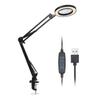 Clip Led Beauty Magnifying Desk Lamp with Glass Facial Table Light Magnifier Metal Swing Arm Reading Lamps Portable Desktop Loupes Work Clamp Magnify Lighting for Skin Examination