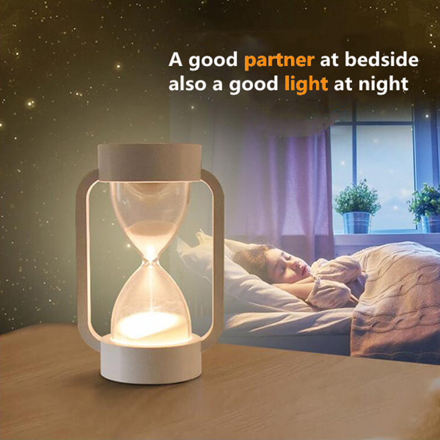 Sand Hourglass RGB Warm White Portable Gravity Sensing Battery LED Table Lamp for Children Bedside