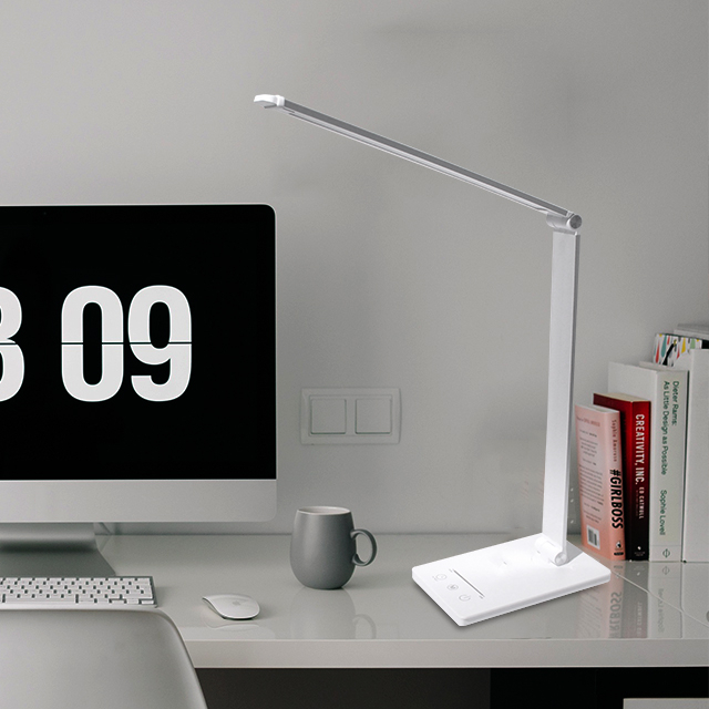 Hot Sale Lights Bedside Table White Usb Table Lamp For Home Office Bedroom Led Metal Desk Lamps