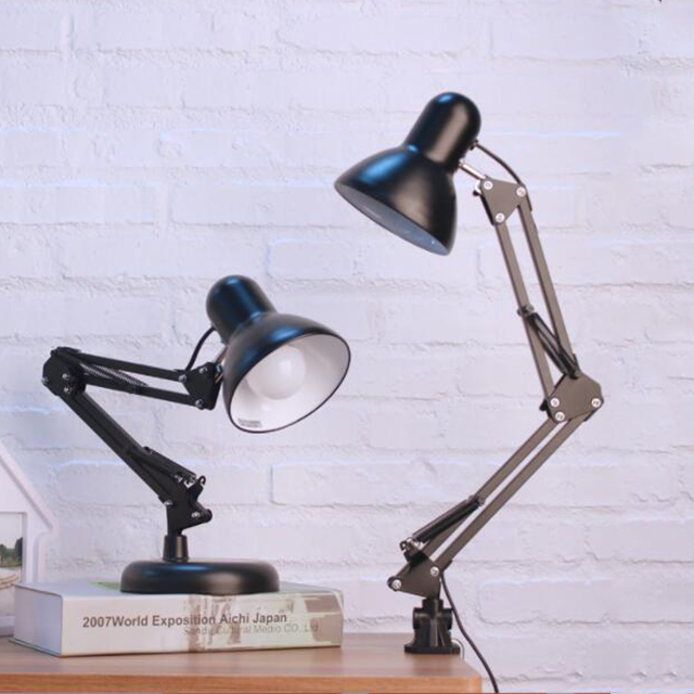 New design Modern Metal Long arm base ornaments design Foldable Eye Caring Reading table Desk lamp