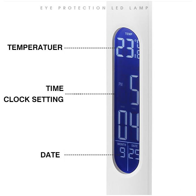 Multifunctional Calendar Foldable Led Office Usb Lcd Screen Charging Dimming Temperature Read Desk Lamp