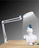 Clip Led Beauty Magnifying Desk Lamp with Glass Facial Table Light Magnifier Metal Swing Arm Reading Lamps Portable Desktop Loupes Work Clamp Magnify Lighting for Skin Examination