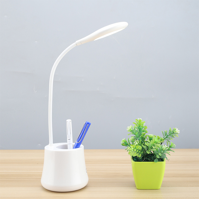 High Quality Led Dimming Cute Bedroom Night Light Unique Design Cylindrical Bedside Pen Holder Desk Lamp