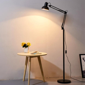 Modern Bedroom Home Office Decor Long Swing Arm Clip Table Lamp Black Led Desk Light Reading Working Floor Lamp