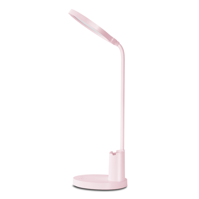 Phone Stand and Pen Holder Rechargebale Battery Study Desk Light Pink for Student Reading