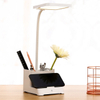 Modern Light Luxury Combination Small Bedside Cabinets Led square Desk Lamp With Pen Holder